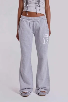13 Grå melerade bootcut-Monster Joggers