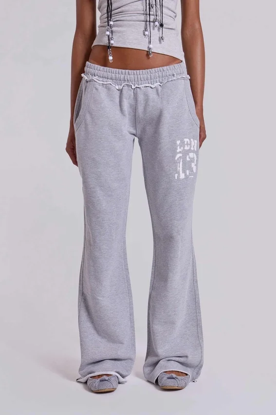 13 Grå melerade bootcut-Monster Joggers