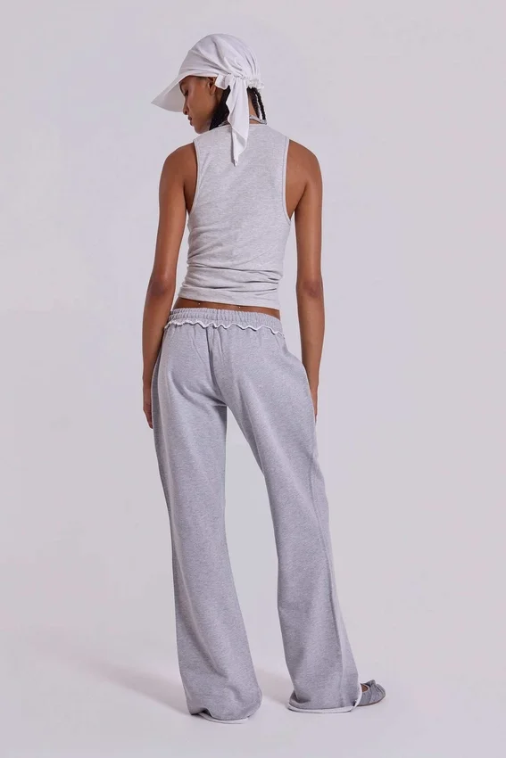 13 Grå melerade bootcut-Monster Joggers