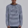 62 Stripe Navy långärmad topp