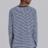 62 Stripe Navy långärmad topp