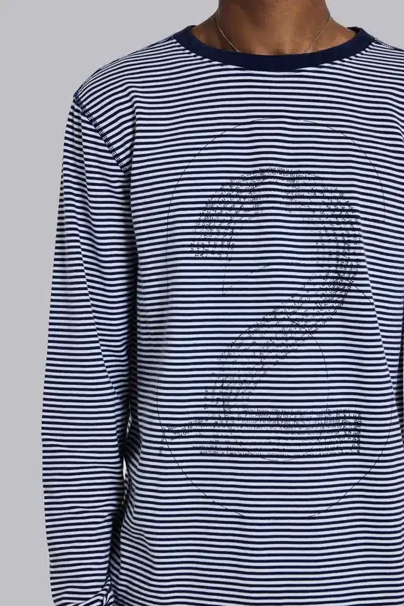 62 Stripe Navy långärmad topp