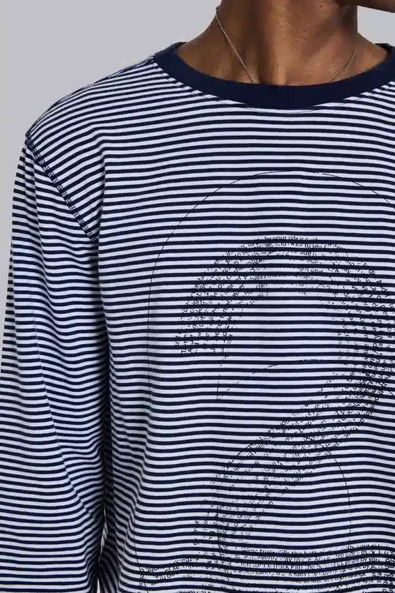 62 Stripe Navy långärmad topp