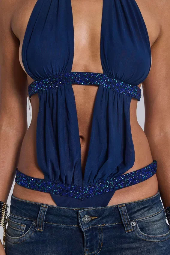 6AM Cut Out Bodysuit i Midnight