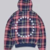 Adrenaline-hoodie med dragkedja och rutmönster
