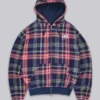 Adrenaline-hoodie med dragkedja och rutmönster