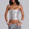 Ardor belagda mini-jeansshorts i silver