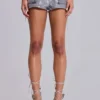 Ardor belagda mini-jeansshorts i silver