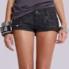 Ardor belagda mini-jeansshorts i svart