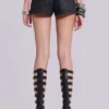 Ardor belagda mini-jeansshorts i svart