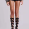 Ardor belagda mini-jeansshorts i svart