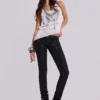Ardor belagda skinny jeans med låg midja