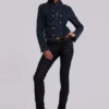 Ardor belagda skinny jeans med låg midja