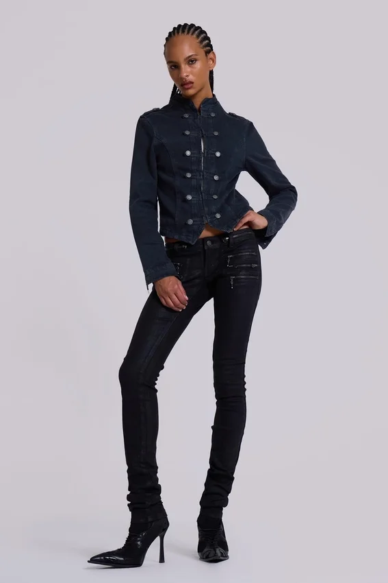 Ardor belagda skinny jeans med låg midja
