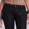 Ardor belagda skinny jeans med låg midja