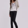 Ardor belagda skinny jeans med låg midja