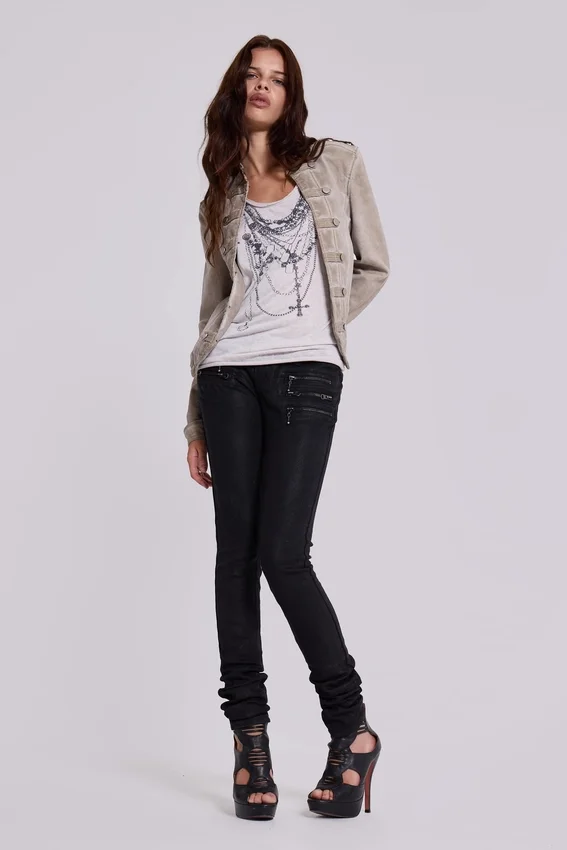 Ardor belagda skinny jeans med låg midja