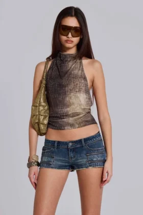 Ardor mini-jeansshorts i blå tvätt