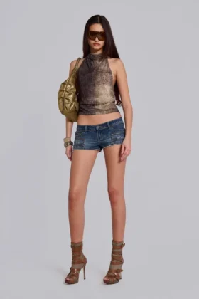 Ardor mini-jeansshorts i blå tvätt