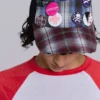 Badge Mixed Check Cap