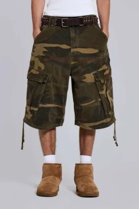 Baggy-shorts i cadet-kamouflage