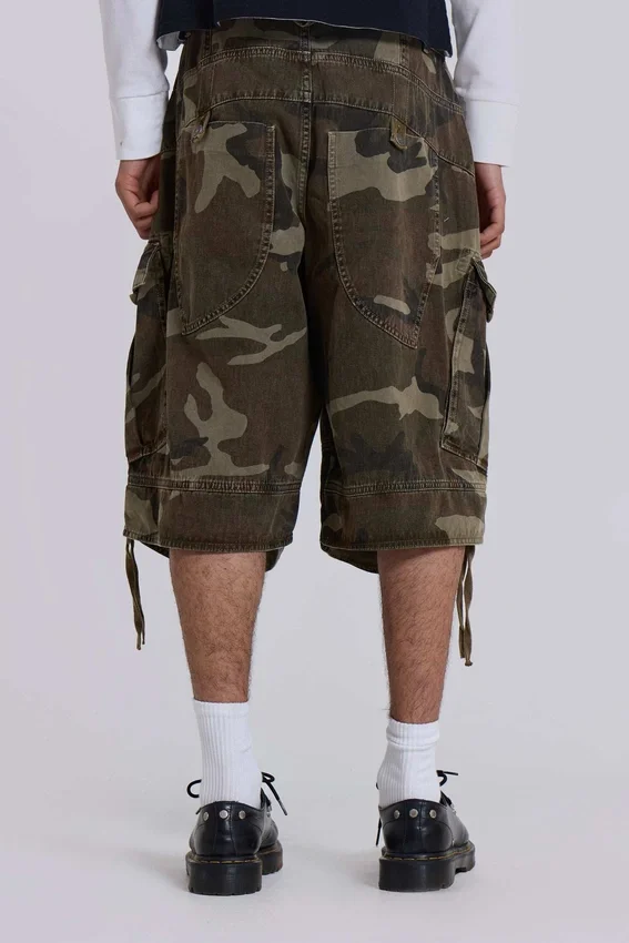 Baggy-shorts i cadet-kamouflage