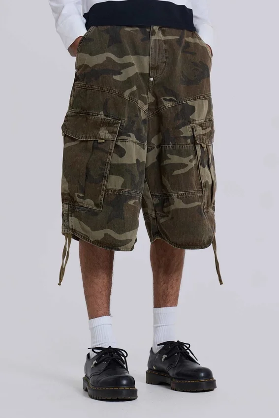 Baggy-shorts i cadet-kamouflage