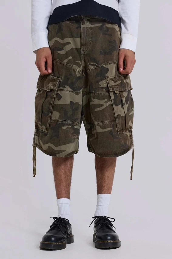 Baggy-shorts i cadet-kamouflage