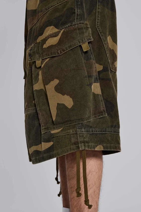 Baggy-shorts i cadet-kamouflage