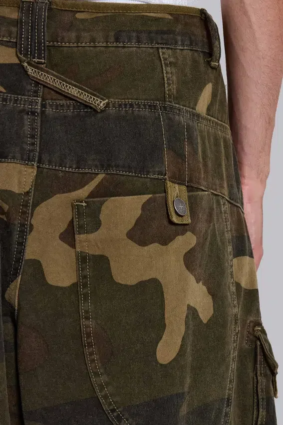Baggy-shorts i cadet-kamouflage