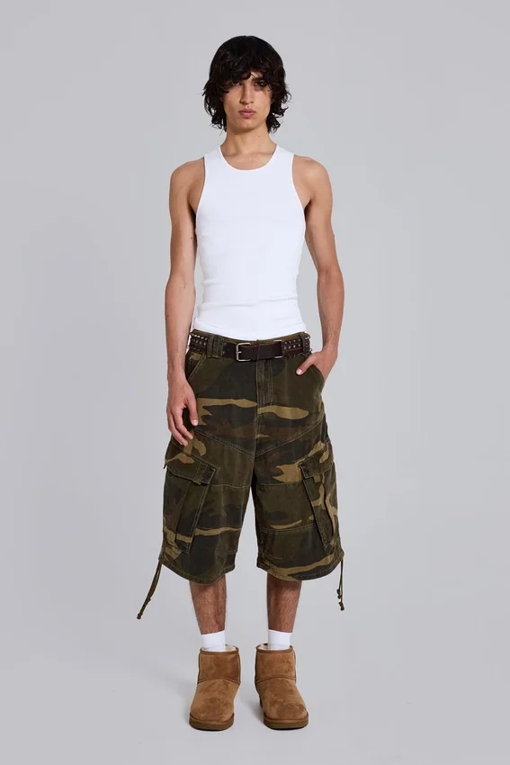 Baggy-shorts i cadet-kamouflage