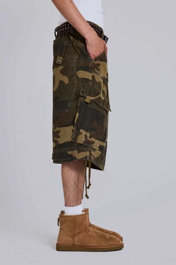 Baggy-shorts i cadet-kamouflage