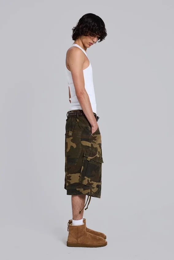 Baggy-shorts i cadet-kamouflage
