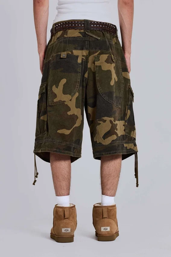 Baggy-shorts i cadet-kamouflage
