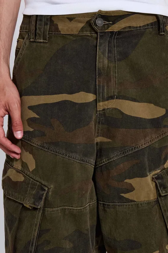 Baggy-shorts i cadet-kamouflage