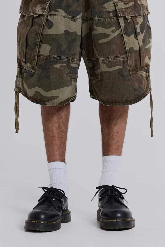 Baggy-shorts i cadet-kamouflage
