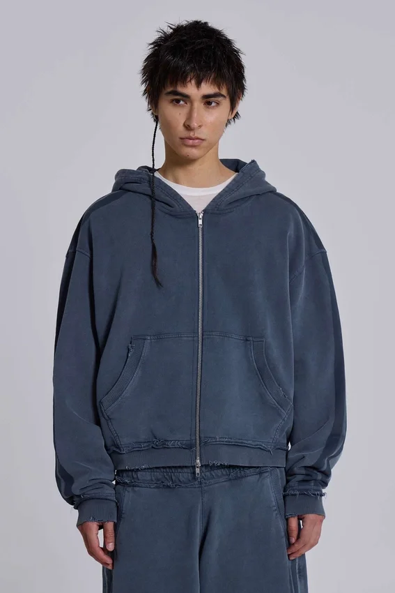 Blå sportig, vid Monster Hoodie