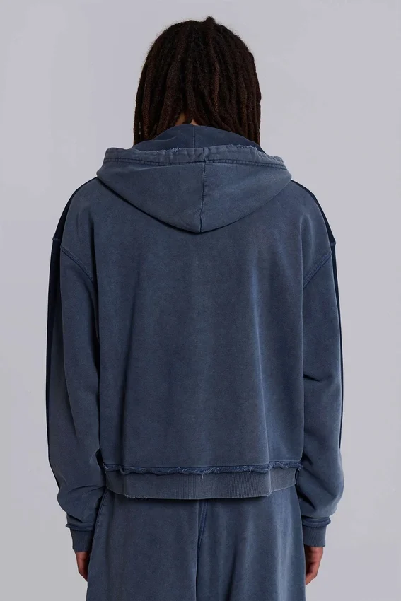 Blå sportig, vid Monster Hoodie