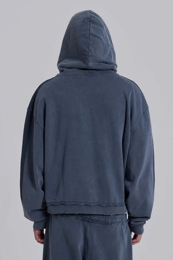 Blå sportig, vid Monster Hoodie