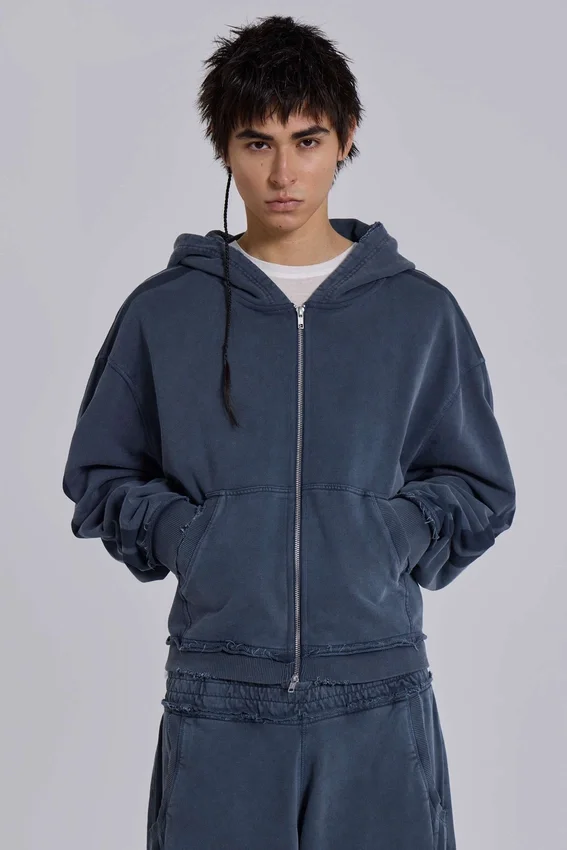 Blå sportig, vid Monster Hoodie