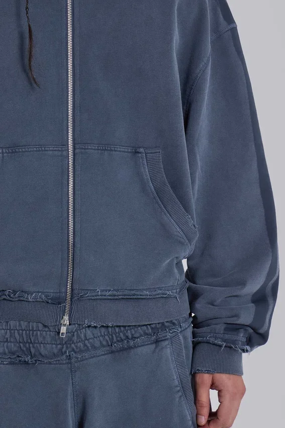Blå sportig, vid Monster Hoodie