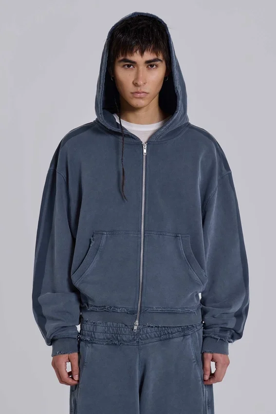 Blå sportig, vid Monster Hoodie