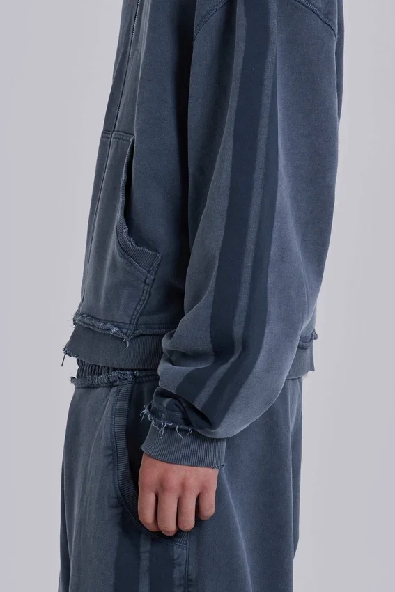 Blå sportig, vid Monster Hoodie