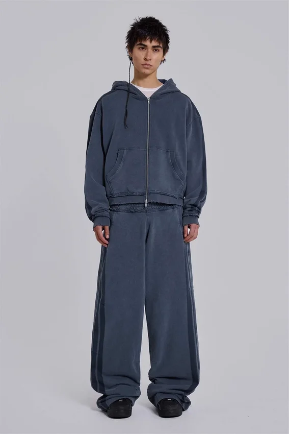 Blå sportig, vid Monster Hoodie