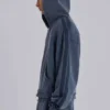 Blå sportig, vid Monster Hoodie