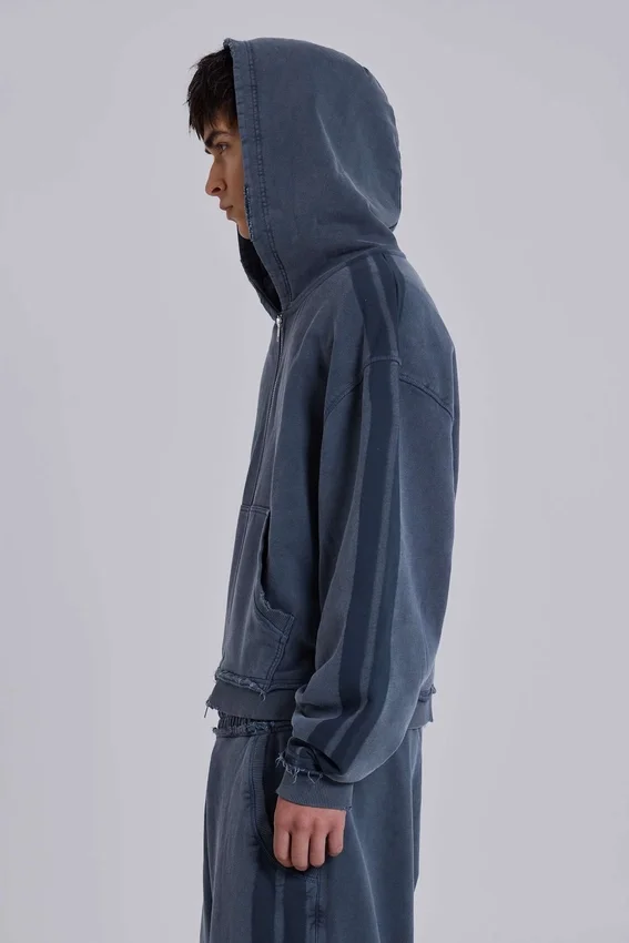 Blå sportig, vid Monster Hoodie
