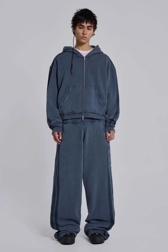 Blå sportig, vid Monster Hoodie