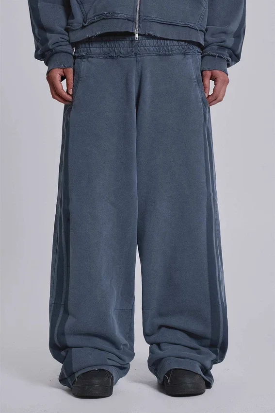 Blå sportiga, baggy Monster Joggers