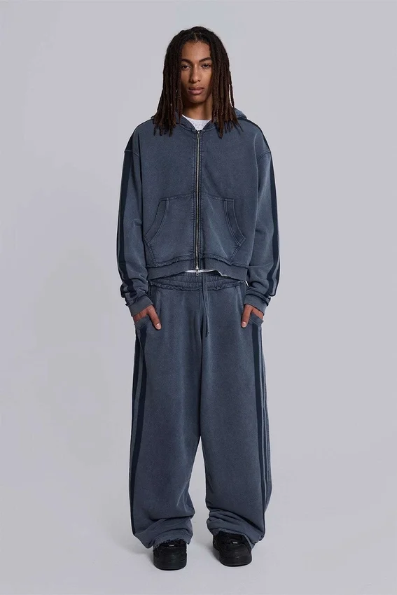 Blå sportiga, baggy Monster Joggers