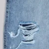 Blå vintage-slitna snickarjeans